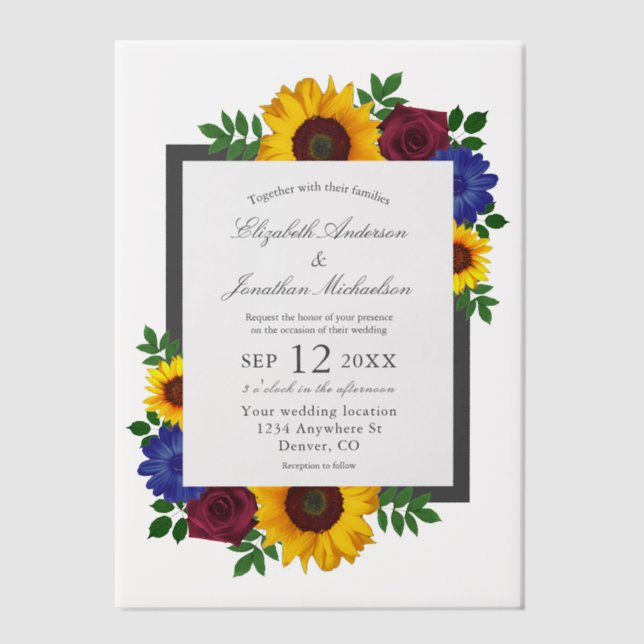 Sunflower Rose Floral Wedding (Vorderseite)
