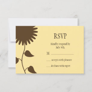 Sunflower RSVP on Yellow Karte