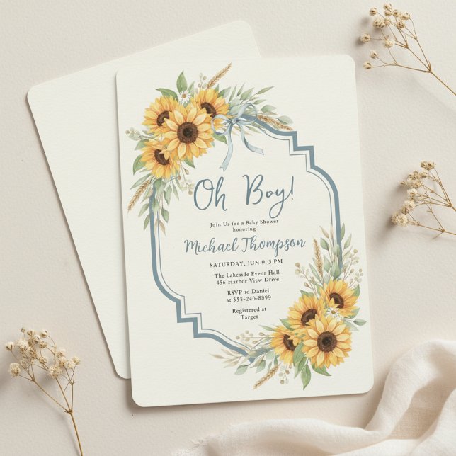 Sunflower Rustic Baby Shower Invitation Einladung (Von Creator hochgeladen)