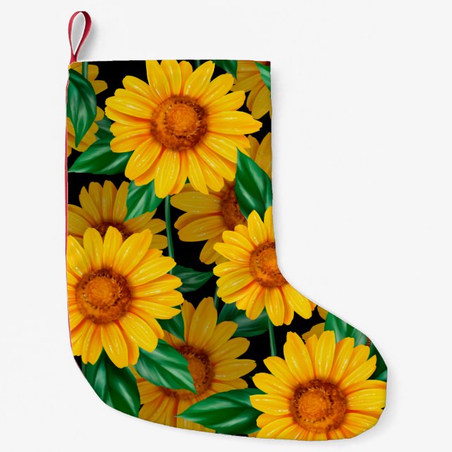 Sunflower seamless pattern. Background with yellow Kleiner Weihnachtsstrumpf (Vorderseite)