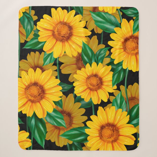 Sunflower seamless pattern. Background with yellow Sherpadecke (Vorderseite)