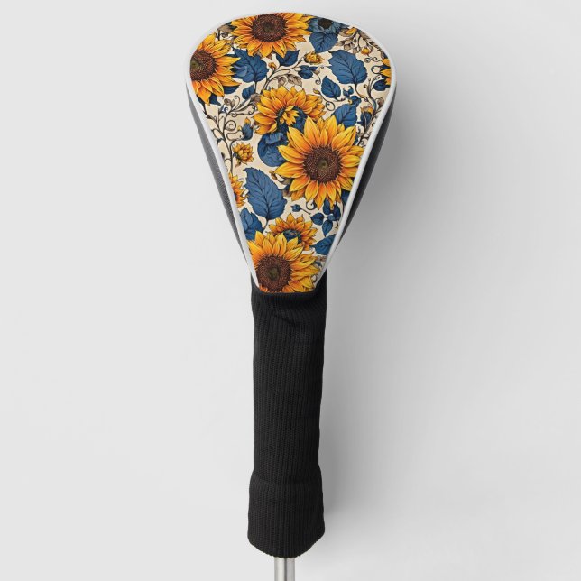 Sunflower Serenade:  Nature's Radiant Beauty Art Golf Headcover (Vorderseite)