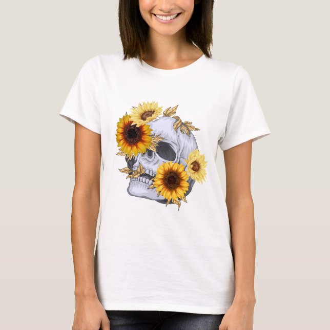 SUNFLOWER SKULL WOMEN'S T SHIRT (Vorderseite)