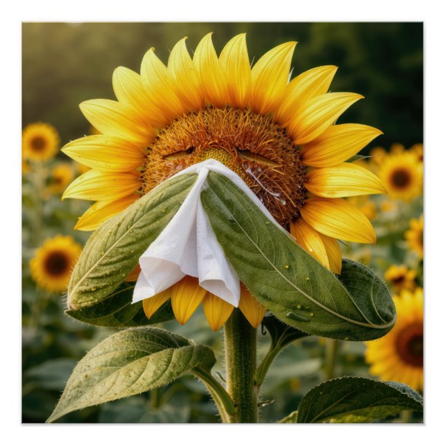 Sunflower Sneezing into a Tissue Poster (Vorderseite)