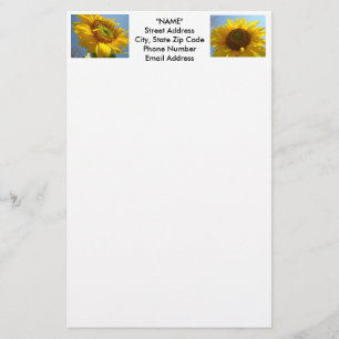 SUNFLOWER Stationery Custom Personal Sun Blume Briefpapier