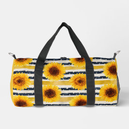 Sunflower Stripes Navy & Yellow  Duffle Bag