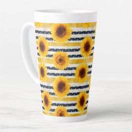 Sunflower Stripes Navy & Yellow  Milchtasse