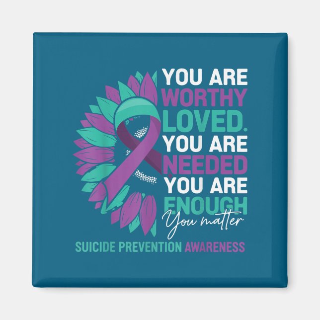 Sunflower Suicide Prevention Awareness Motivationa Magnet (Vorne)
