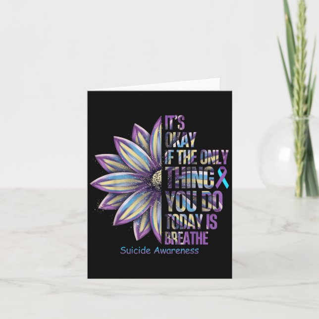 Sunflower Suicide Prevention Awareness Week Teal P Karte (Vorderseite)