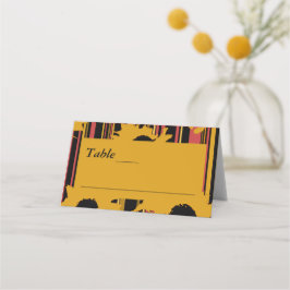 Sunflower Sunset Coral Gold Modern Wedding Platzkarte