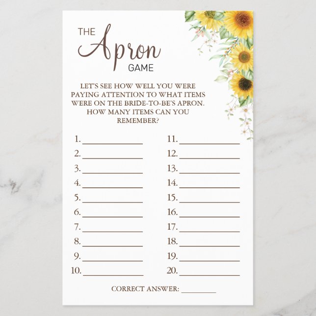 Sunflower The Apron Flyer (Vorne)