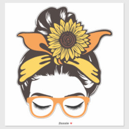 Sunflower Top Knot Aufkleber
