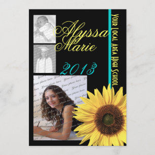 Sunflower Tri Foto Einladung