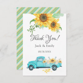 Sunflower Turquoise Vintag Truck Danke