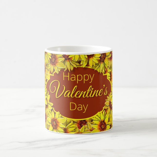 Sunflower Valentine's Day Mug Kaffeetasse (Mittel)