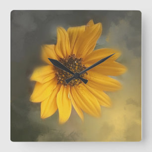 Sunflower wall clock quadratische wanduhr