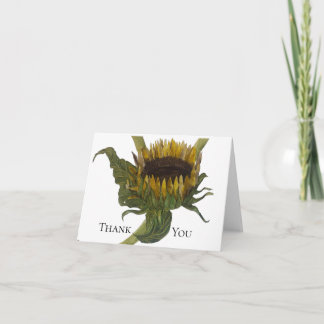 Sunflower Watercolor Thank You Card Dankeskarte