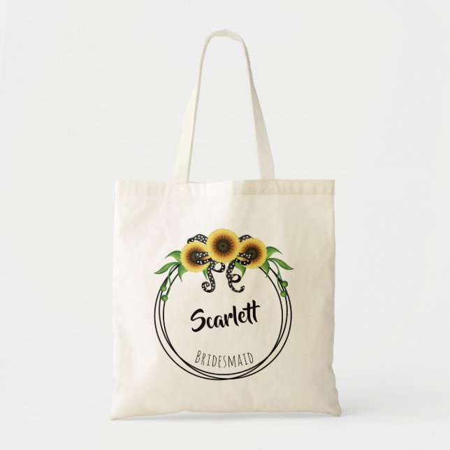 Sunflower Wreath Bridesmaid Tragetasche (Vorne)