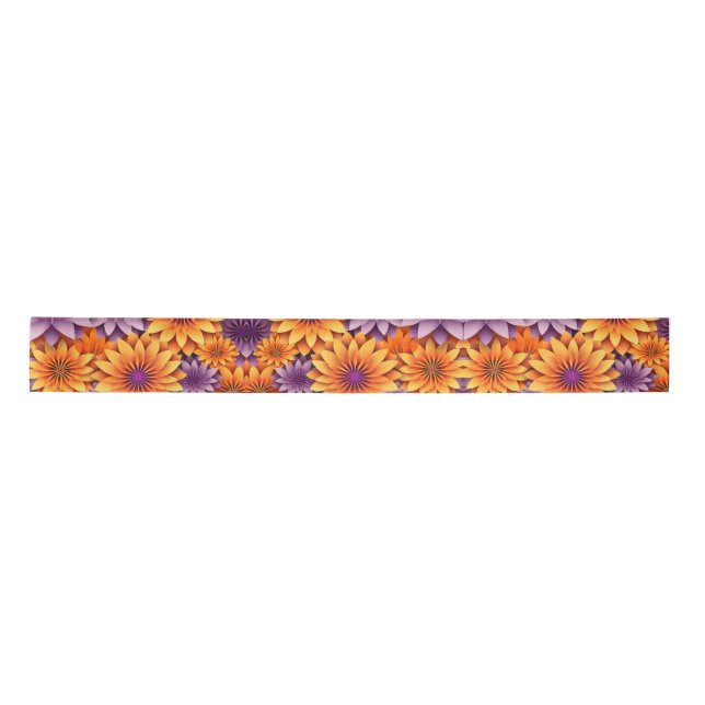 SunFlower Yellow Lila Satinband (Vorderseite)