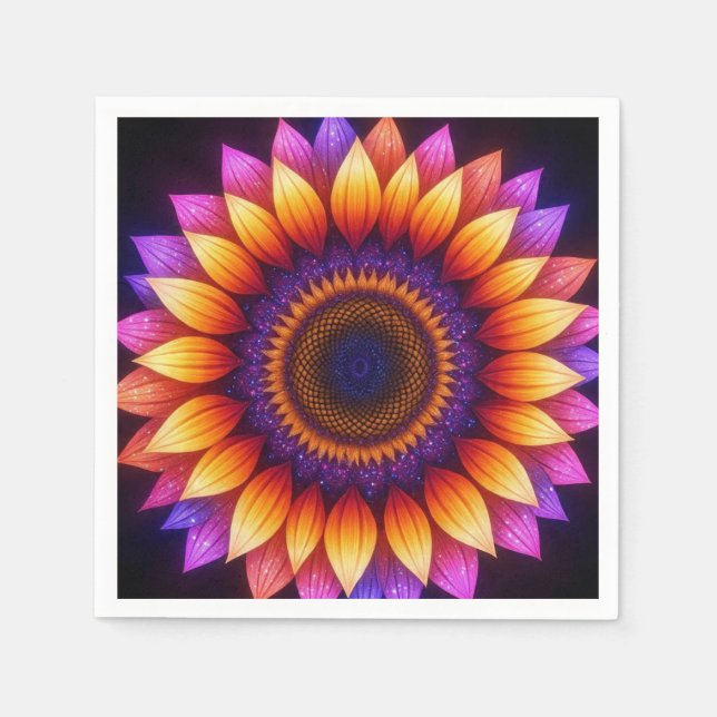 SunFlowerMandala Serviette (Vorderseite)