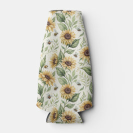 Sunflowers and Bumble Bees Floral Flaschenkühler