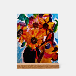 Sunflowers and chihuahua acrylschild