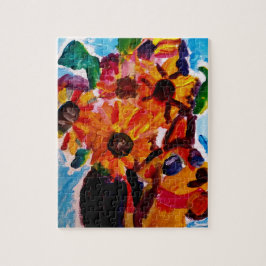 Sunflowers and chihuahua  puzzle