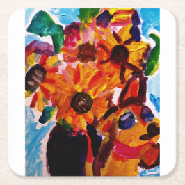 Sunflowers and chihuahua rechteckiger pappuntersetzer