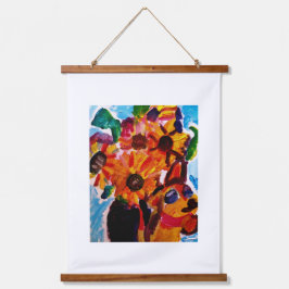 Sunflowers and chihuahua wandteppich mit holzrahmen