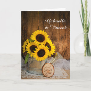 Sunflowers and Garden Watering Can Wedding Einladung