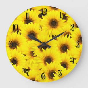 Sunflowers background große wanduhr