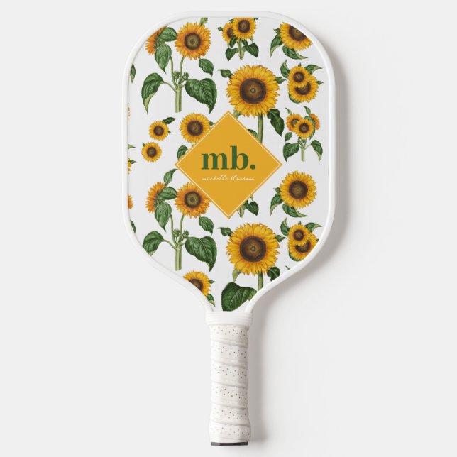 Sunflowers Botanical Foliage Greenery Pickleball Schläger (Vorderseite)