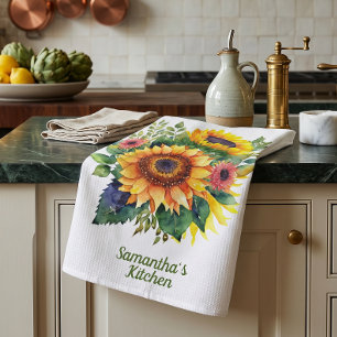 Sunflowers Bouquet - Französisches Land Personalis Geschirrtuch