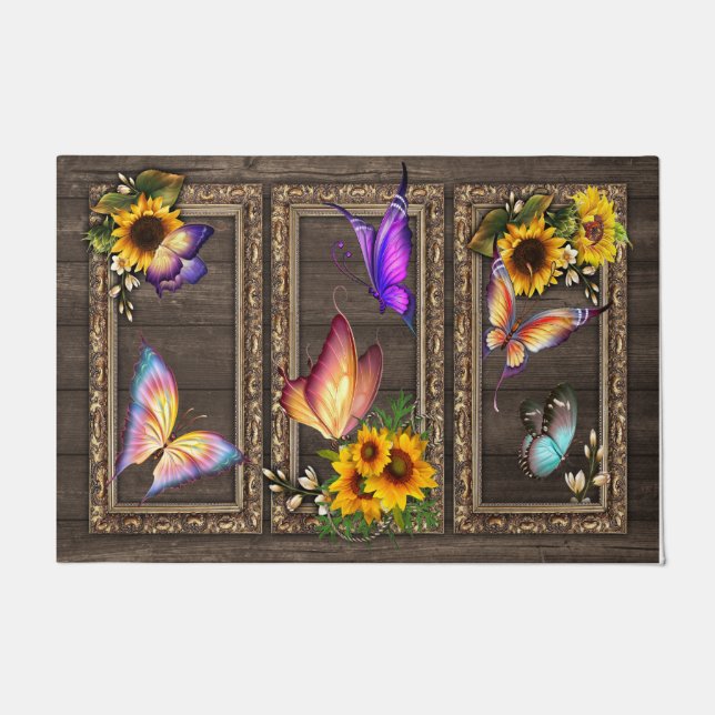 Sunflowers Butterflies Doormat, Beautiful  Fußmatte (Vorderseite)