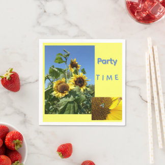 Sunflowers Cust. Text Paper Napkin Serviette