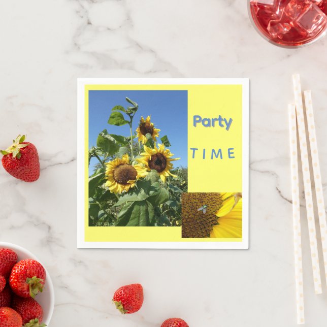Sunflowers Cust. Text Paper Napkin Serviette (Beispiel)