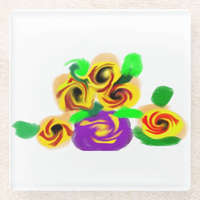 Sunflowers joy glasuntersetzer (Vorderseite)