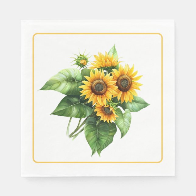 Sunflowers Paper Napkins Serviette (Vorderseite)