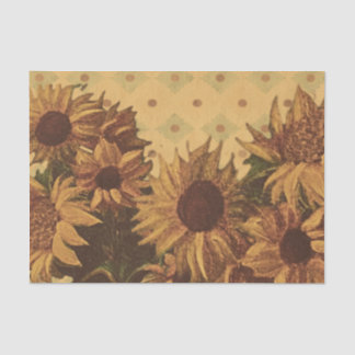 Sunflowers retro vintage backdrop seidenpapier