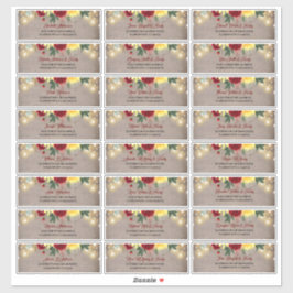 Sunflowers Rustic Fall Guest Names Address Labels