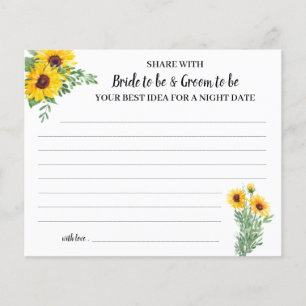Sunflowers Share a Date Night Bridal Shower Card Flyer