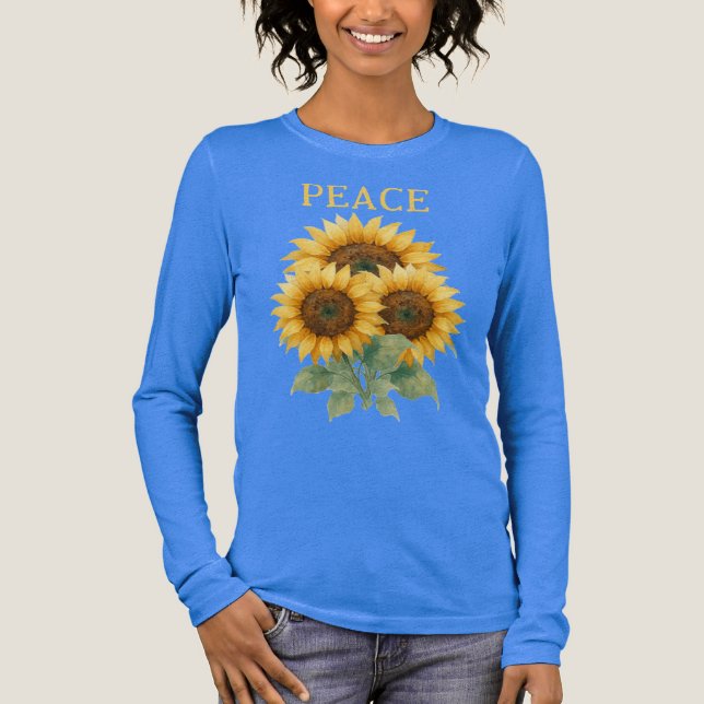 Sunflowers symbol of Peace Tri-Blend shirt (Vorderseite)