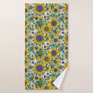 Sunflowers Ukrainian folk art Badehandtuch