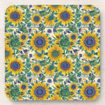 Sunflowers. Ukrainian folk art pattern. Getränkeuntersetzer<br><div class="desc">Ukrainian folk art pattern.</div>