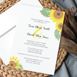 Sunflowers Watercolor Floral Sunny Yellow Wedding Einladung