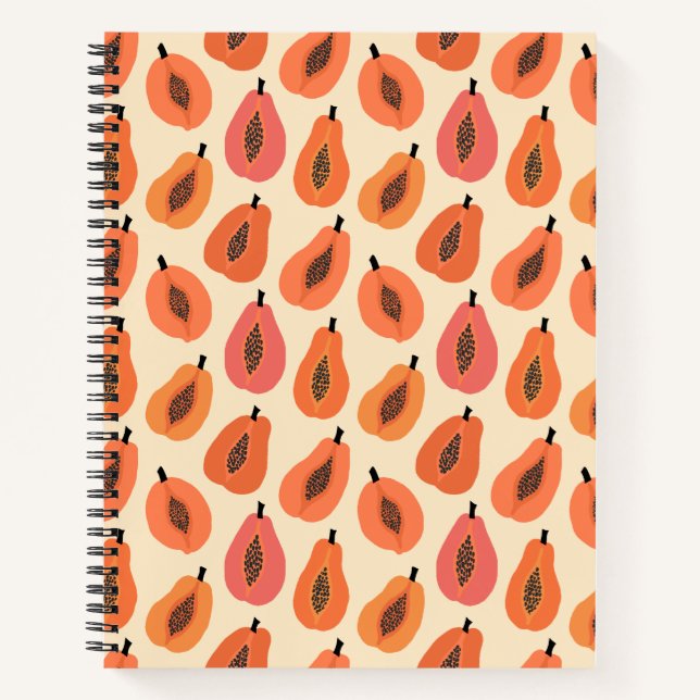 Sunfruit Slice Papaya Orange Hues Notizbuch (Vorderseite)