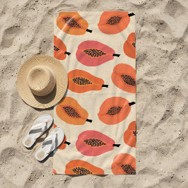Sunfruit Slice Papaya Orange Hues Strandtuch
