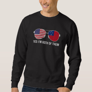 Sunglass Samoan American Flag Patriotic Heritage Sweatshirt
