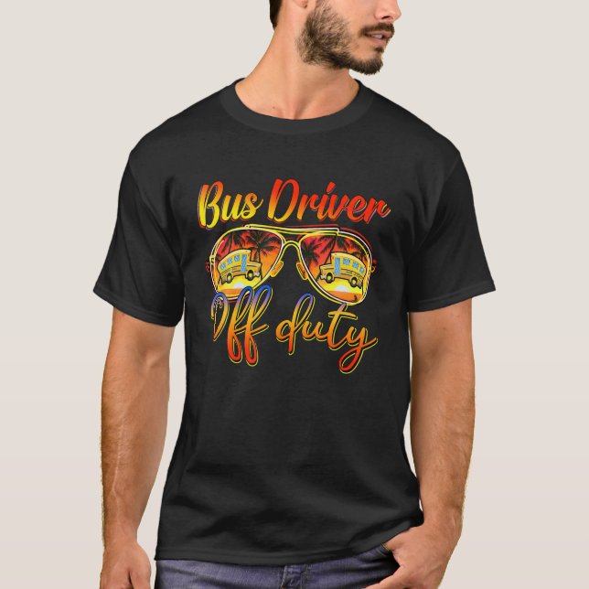 Sunglasses Bus Driver Off Duty Bus Driver Summer V T-Shirt (Vorderseite)