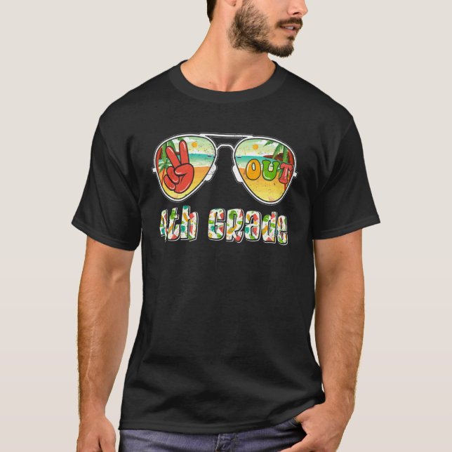 Sunglasses Peace Out 4th Grade Teachers Graduation T-Shirt (Vorderseite)
